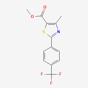 molecular formula C13H10F3NO2S B2922833 4-Methyl-2-(4-trifluoromethyl-phenyl)-thiazole-5-carboxylic acid methyl ester CAS No. 636589-59-8
