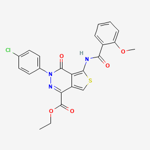 molecular formula C23H18ClN3O5S B2922849 ethyl 3-(4-chlorophenyl)-5-(2-methoxybenzamido)-4-oxo-3H,4H-thieno[3,4-d]pyridazine-1-carboxylate CAS No. 851950-26-0