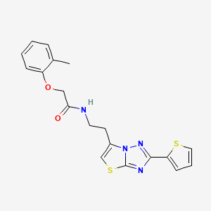 N-(2-(2-(thiophen-2-yl)thiazolo[3,2-b][1,2,4]triazol-6-yl)ethyl)-2-(o-tolyloxy)acetamide