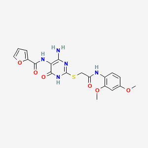 molecular formula C19H19N5O6S B2922871 N-(4-amino-2-((2-((2,4-dimethoxyphenyl)amino)-2-oxoethyl)thio)-6-oxo-1,6-dihydropyrimidin-5-yl)furan-2-carboxamide CAS No. 868226-29-3