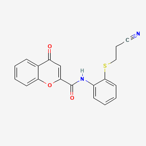 N-(2-((2-cyanoethyl)thio)phenyl)-4-oxo-4H-chromene-2-carboxamide