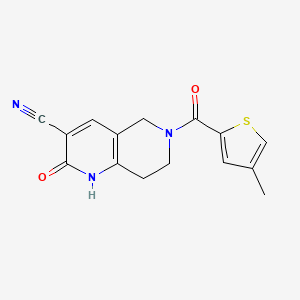 molecular formula C15H13N3O2S B2922878 6-(4-Methylthiophene-2-carbonyl)-2-oxo-1,2,5,6,7,8-hexahydro-1,6-naphthyridine-3-carbonitrile CAS No. 2034290-04-3
