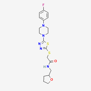 2-((5-(4-(4-fluorophenyl)piperazin-1-yl)-1,3,4-thiadiazol-2-yl)thio)-N-((tetrahydrofuran-2-yl)methyl)acetamide