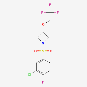 1-((3-Chloro-4-fluorophenyl)sulfonyl)-3-(2,2,2-trifluoroethoxy)azetidine