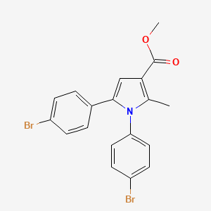 molecular formula C19H15Br2NO2 B2922885 methyl 1,5-bis(4-bromophenyl)-2-methyl-1H-pyrrole-3-carboxylate CAS No. 881041-74-3