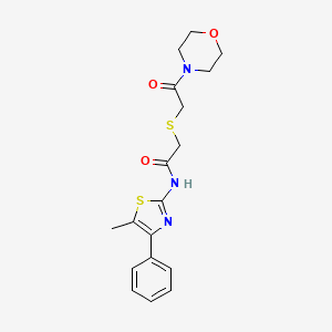 molecular formula C18H21N3O3S2 B2922886 N-(5-methyl-4-phenylthiazol-2-yl)-2-((2-morpholino-2-oxoethyl)thio)acetamide CAS No. 681225-16-1
