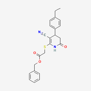 Benzyl {[3-cyano-4-(4-ethylphenyl)-6-oxo-1,4,5,6-tetrahydropyridin-2-yl]sulfanyl}acetate