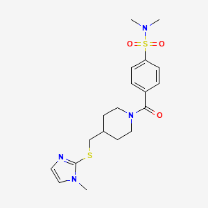 N,N-dimethyl-4-(4-(((1-methyl-1H-imidazol-2-yl)thio)methyl)piperidine-1-carbonyl)benzenesulfonamide