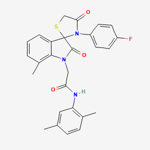 molecular formula C27H24FN3O3S B2922891 N-(2,5-dimethylphenyl)-2-(3'-(4-fluorophenyl)-7-methyl-2,4'-dioxospiro[indoline-3,2'-thiazolidin]-1-yl)acetamide CAS No. 899943-64-7