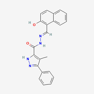 (E)-N'-((2-hydroxynaphthalen-1-yl)methylene)-4-methyl-3-phenyl-1H-pyrazole-5-carbohydrazide