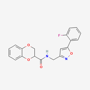 N-((5-(2-fluorophenyl)isoxazol-3-yl)methyl)-2,3-dihydrobenzo[b][1,4]dioxine-2-carboxamide