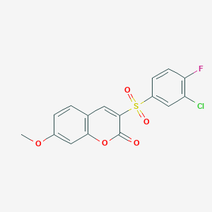 3-[(3-chloro-4-fluorophenyl)sulfonyl]-7-methoxy-2H-chromen-2-one