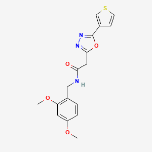 molecular formula C17H17N3O4S B2922915 N-[(2,4-dimethoxyphenyl)methyl]-2-[5-(thiophen-3-yl)-1,3,4-oxadiazol-2-yl]acetamide CAS No. 1251610-03-3