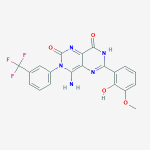 6-(2-Hydroxy-3-methoxyphenyl)-4-imino-3-(3-(trifluoromethyl)phenyl)-1,3,7-trihydro-5,7-diazaquinazoline-2,8-dione