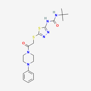 1-(Tert-butyl)-3-(5-((2-oxo-2-(4-phenylpiperazin-1-yl)ethyl)thio)-1,3,4-thiadiazol-2-yl)urea