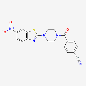 4-[4-(6-Nitro-1,3-benzothiazol-2-yl)piperazine-1-carbonyl]benzonitrile
