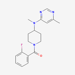 molecular formula C18H21FN4O B2922939 N-[1-(2-fluorobenzoyl)piperidin-4-yl]-N,6-dimethylpyrimidin-4-amine CAS No. 2415622-28-3