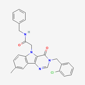N-benzyl-2-(3-(2-chlorobenzyl)-8-methyl-4-oxo-3H-pyrimido[5,4-b]indol-5(4H)-yl)acetamide