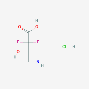 molecular formula C5H8ClF2NO3 B2922947 2,2-Difluoro-2-(3-hydroxyazetidin-3-yl)acetic acid;hydrochloride CAS No. 2309468-19-5