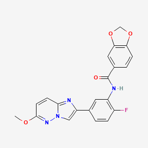 N-(2-fluoro-5-(6-methoxyimidazo[1,2-b]pyridazin-2-yl)phenyl)benzo[d][1,3]dioxole-5-carboxamide