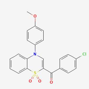 molecular formula C22H16ClNO4S B2922957 (4-chlorophenyl)[4-(4-methoxyphenyl)-1,1-dioxido-4H-1,4-benzothiazin-2-yl]methanone CAS No. 1114886-47-3