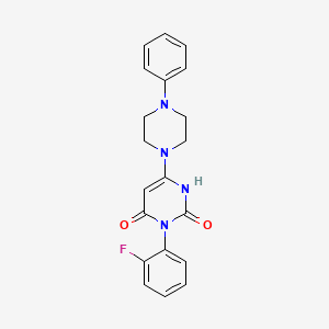 molecular formula C20H19FN4O2 B2922964 3-(2-fluorophenyl)-6-(4-phenylpiperazin-1-yl)pyrimidine-2,4(1H,3H)-dione CAS No. 862828-76-0