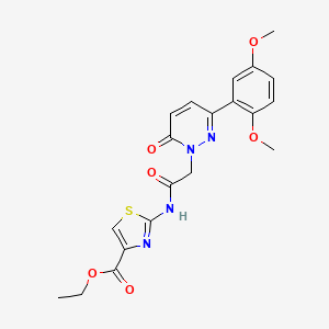 ethyl 2-(2-(3-(2,5-dimethoxyphenyl)-6-oxopyridazin-1(6H)-yl)acetamido)thiazole-4-carboxylate