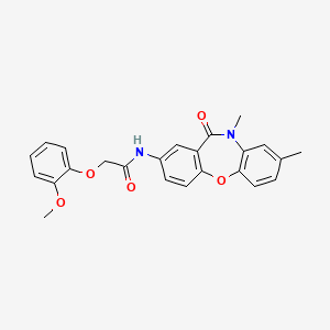 molecular formula C24H22N2O5 B2922969 N-(8,10-dimethyl-11-oxo-10,11-dihydrodibenzo[b,f][1,4]oxazepin-2-yl)-2-(2-methoxyphenoxy)acetamide CAS No. 922009-68-5