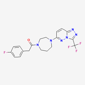 2-(4-Fluorophenyl)-1-[4-[3-(trifluoromethyl)-[1,2,4]triazolo[4,3-b]pyridazin-6-yl]-1,4-diazepan-1-yl]ethanone