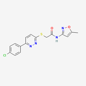 2-((6-(4-chlorophenyl)pyridazin-3-yl)thio)-N-(5-methylisoxazol-3-yl)acetamide