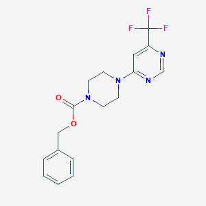 molecular formula C17H17F3N4O2 B2922979 Benzyl 4-[6-(trifluoromethyl)pyrimidin-4-yl]piperazine-1-carboxylate CAS No. 2034262-13-8