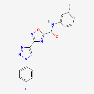 molecular formula C17H10F2N6O2 B2922980 N-(3-fluorophenyl)-3-[1-(4-fluorophenyl)-1H-1,2,3-triazol-4-yl]-1,2,4-oxadiazole-5-carboxamide CAS No. 1251607-93-8