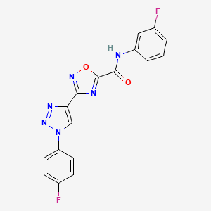 molecular formula C17H10F2N6O2 B2922980 N~5~-(3-fluorophenyl)-3-[1-(4-fluorophenyl)-1H-1,2,3-triazol-4-yl]-1,2,4-oxadiazole-5-carboxamide CAS No. 1251607-93-8