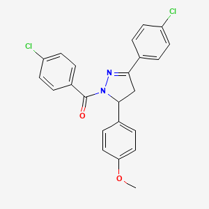 (4-Chlorophenyl)-[5-(4-chlorophenyl)-3-(4-methoxyphenyl)-3,4-dihydropyrazol-2-yl]methanone