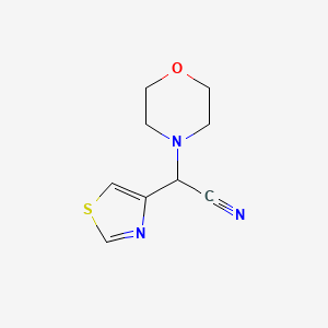molecular formula C9H11N3OS B2922983 2-(Morpholin-4-yl)-2-(1,3-thiazol-4-yl)acetonitrile CAS No. 1602501-52-9