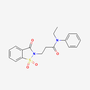 molecular formula C18H18N2O4S B2922995 N-ethyl-N-phenyl-3-(1,1,3-trioxo-2,3-dihydro-1lambda6,2-benzothiazol-2-yl)propanamide CAS No. 899954-56-4