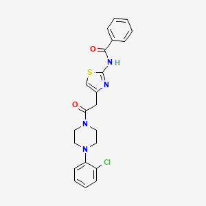 molecular formula C22H21ClN4O2S B2922996 N-(4-(2-(4-(2-chlorophenyl)piperazin-1-yl)-2-oxoethyl)thiazol-2-yl)benzamide CAS No. 941943-01-7