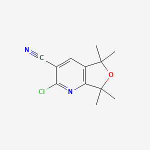 molecular formula C12H13ClN2O B2923025 2-氯-5,5,7,7-四甲基-5,7-二氢呋并[3,4-b]吡啶-3-腈 CAS No. 1536198-21-6