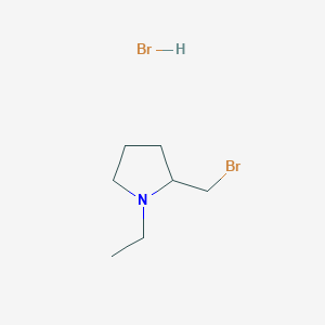 molecular formula C7H15Br2N B2923038 2-(Bromomethyl)-1-ethylpyrrolidine hydrobromide CAS No. 802829-67-0