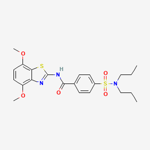 molecular formula C22H27N3O5S2 B2923039 N-(4,7-dimethoxy-1,3-benzothiazol-2-yl)-4-(dipropylsulfamoyl)benzamide CAS No. 896676-33-8