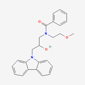 molecular formula C25H26N2O3 B2923041 N-(3-carbazol-9-yl-2-hydroxypropyl)-N-(2-methoxyethyl)benzamide CAS No. 865611-91-2