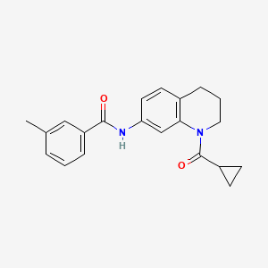 molecular formula C21H22N2O2 B2923061 N-(1-cyclopropanecarbonyl-1,2,3,4-tetrahydroquinolin-7-yl)-3-methylbenzamide CAS No. 898423-83-1