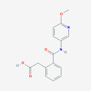 molecular formula C15H14N2O4 B2923074 2-(2-((6-Methoxypyridin-3-yl)carbamoyl)phenyl)acetic acid CAS No. 811841-72-2