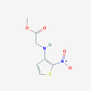 molecular formula C7H8N2O4S B2923088 Methyl 2-[(2-nitrothiophen-3-yl)amino]acetate CAS No. 1858496-58-8