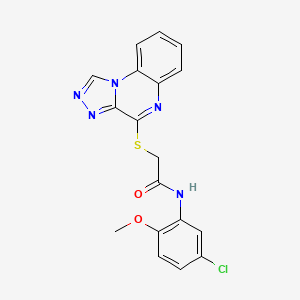 molecular formula C18H14ClN5O2S B2923189 N-(5-CHLORO-2-METHOXYPHENYL)-2-{[1,2,4]TRIAZOLO[4,3-A]QUINOXALIN-4-YLSULFANYL}ACETAMIDE CAS No. 1358802-09-1