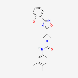 molecular formula C21H22N4O3 B2923213 N-(3,4-dimethylphenyl)-3-[3-(2-methoxyphenyl)-1,2,4-oxadiazol-5-yl]azetidine-1-carboxamide CAS No. 1396749-65-7