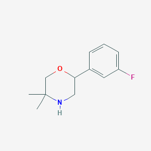 molecular formula C12H16FNO B2923244 2-(3-Fluorophenyl)-5,5-dimethylmorpholine CAS No. 1099623-16-1