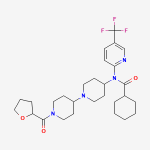 molecular formula C28H39F3N4O3 B2923262 N-(1'-(tetrahydrofuran-2-carbonyl)-[1,4'-bipiperidin]-4-yl)-N-(5-(trifluoromethyl)pyridin-2-yl)cyclohexanecarboxamide CAS No. 2034235-72-6