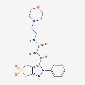 molecular formula C19H23N5O5S B2923270 N-{5,5-dioxo-2-phenyl-2H,4H,6H-5lambda6-thieno[3,4-c]pyrazol-3-yl}-N'-[2-(morpholin-4-yl)ethyl]ethanediamide CAS No. 899989-02-7