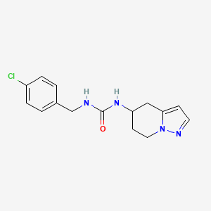 molecular formula C15H17ClN4O B2923274 1-(4-Chlorobenzyl)-3-(4,5,6,7-tetrahydropyrazolo[1,5-a]pyridin-5-yl)urea CAS No. 2034334-78-4